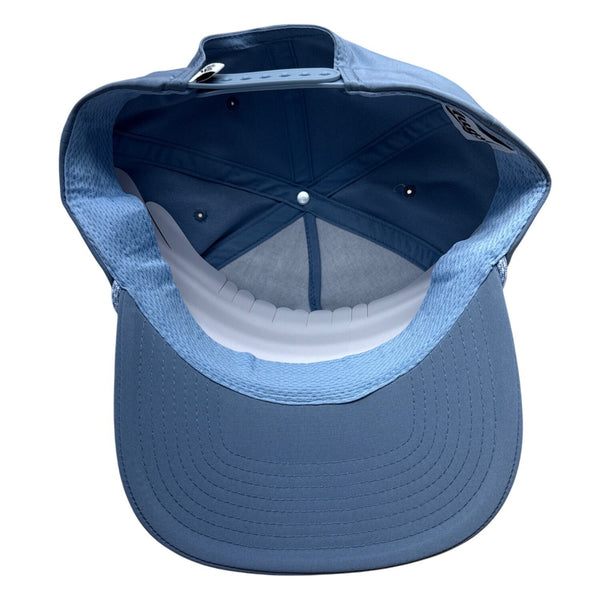 Mugsy Mens Adjustable Blue Baseball Cap With Embroidered Patch & Rope Detail