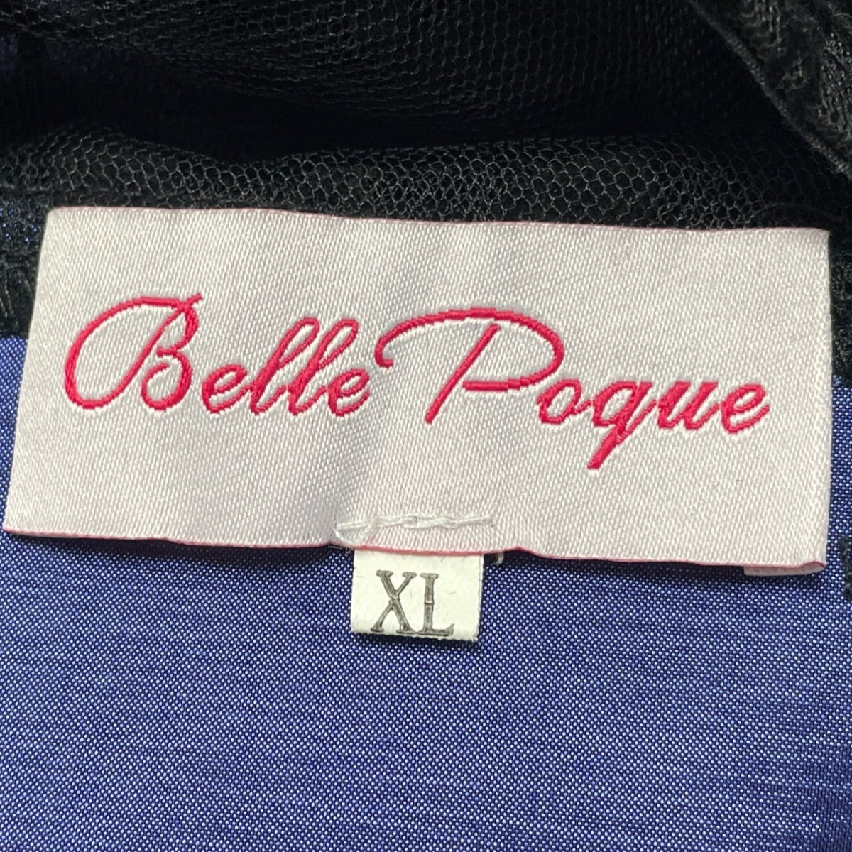 Belle Poque Womens Blue & Black Spandex Polyamide Lace Cocktail Dress Size XL