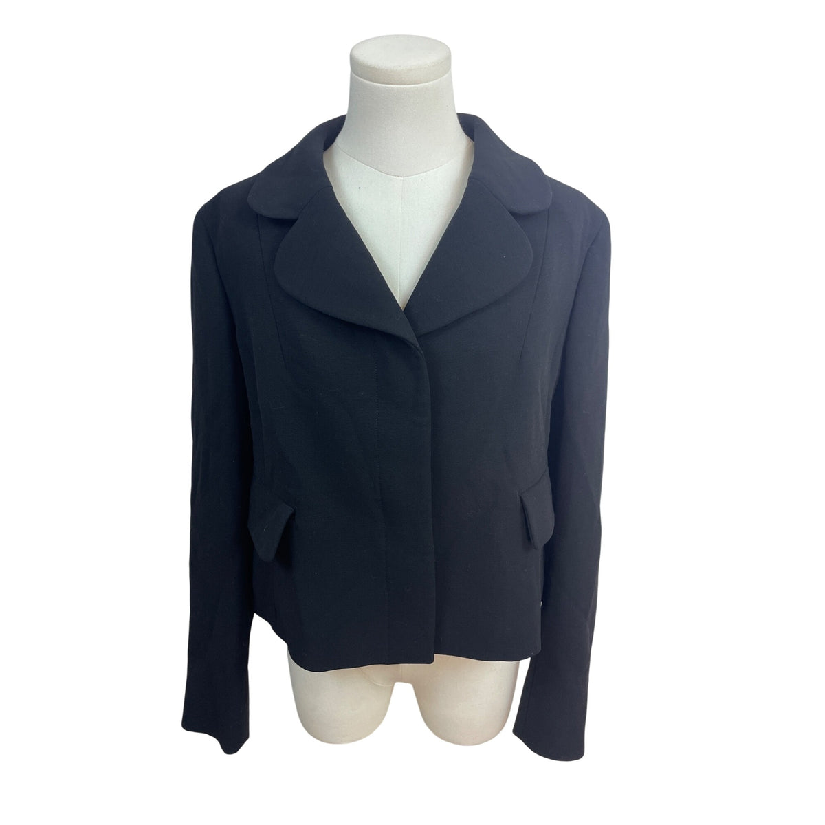 Emilio Pucci Women's Black Cropped Blazer Jacket With Long Sleeves Sz 12