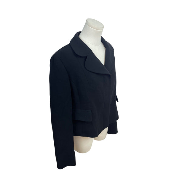 Emilio Pucci Women's Black Cropped Blazer Jacket With Long Sleeves Sz 12
