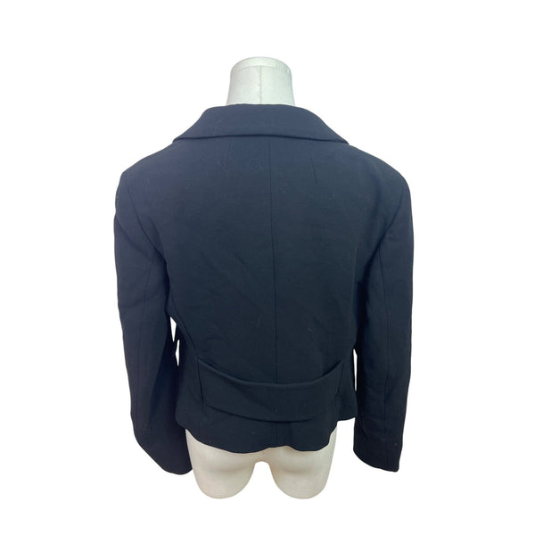 Emilio Pucci Women's Black Cropped Blazer Jacket With Long Sleeves Sz 12