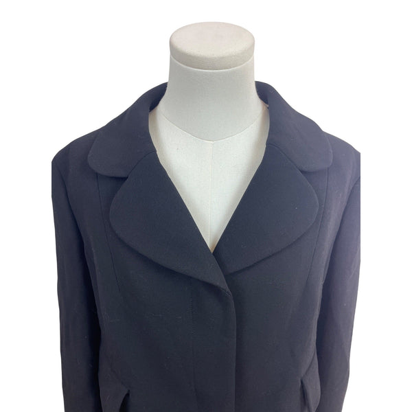 Emilio Pucci Women's Black Cropped Blazer Jacket With Long Sleeves Sz 12