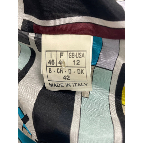 Emilio Pucci Women's Black Cropped Blazer Jacket With Long Sleeves Sz 12