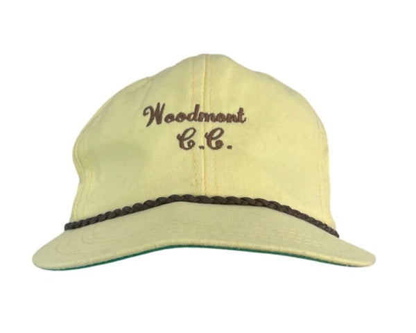 Derby Vintage Woodmont Country Club Yellow Baseball Cap With Braided Rope - Adj