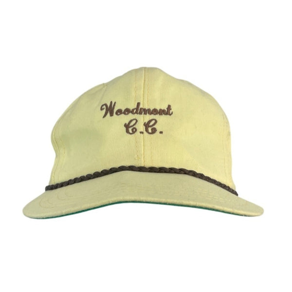 Derby Vintage Woodmont Country Club Yellow Baseball Cap With Braided Rope - Adj