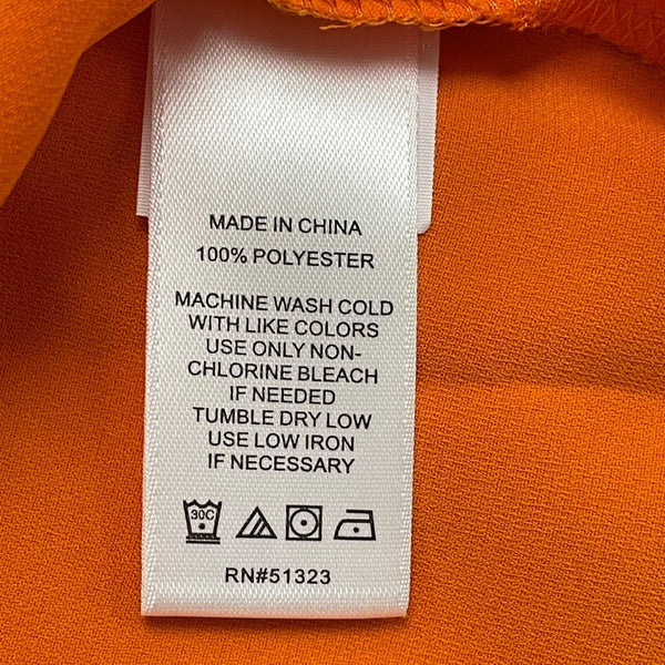 1.State Womens Orange Sleeveless V-Neck Pleated Satin Camisole Top Size L - New