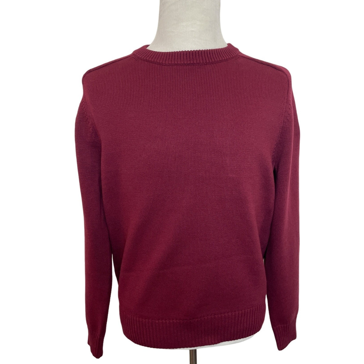 J.Crew Men's Wine Red Crewneck Plush Knit Fabric Sweater Sz L- NWT