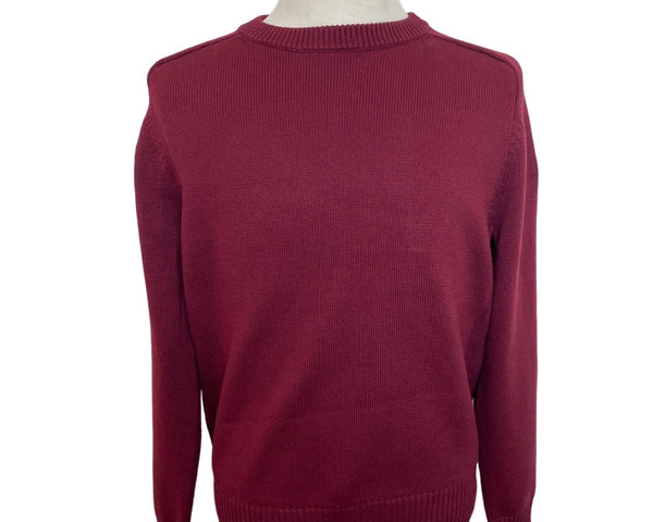 J.Crew Men's Wine Red Crewneck Plush Knit Fabric Sweater Sz L- NWT