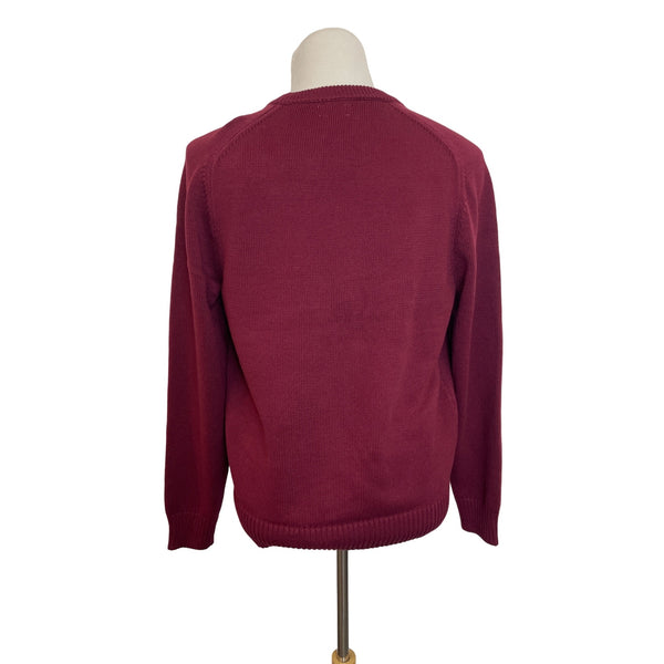 J.Crew Men's Wine Red Crewneck Plush Knit Fabric Sweater Sz L- NWT