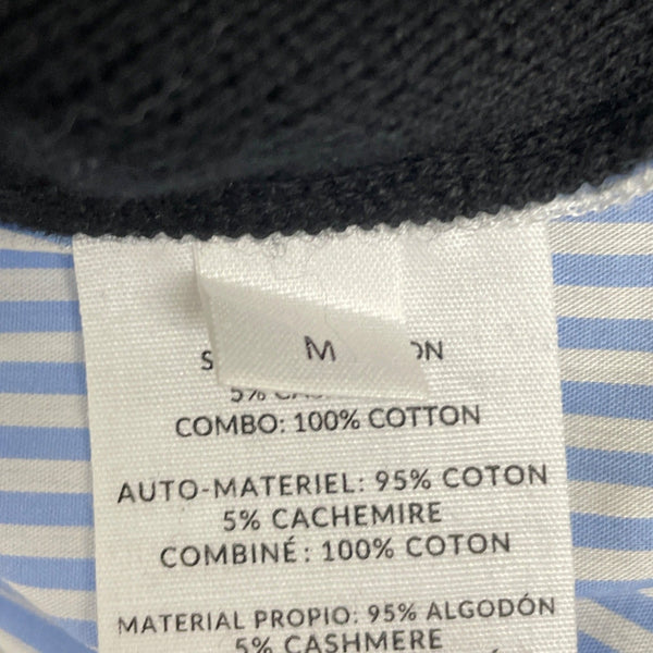 Striped Back Button Sleeveless Blouse With Ribbed Knit Vest Combo Size M
