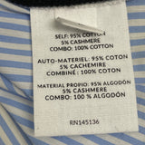 Striped Back Button Sleeveless Blouse With Ribbed Knit Vest Combo Size M