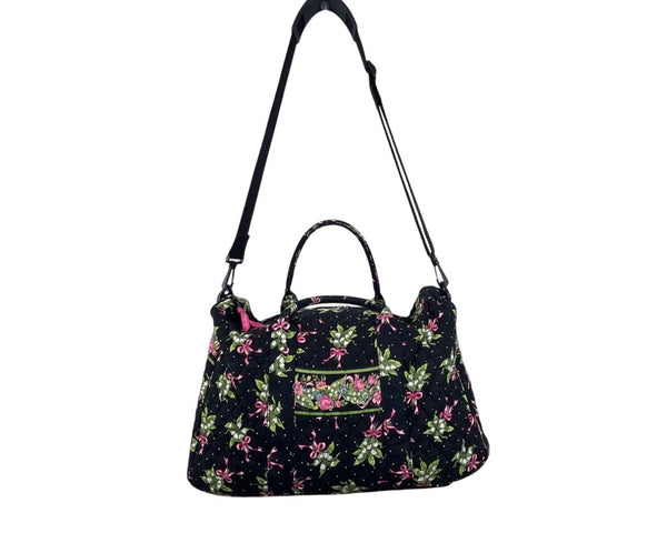 Vera Bradley Floral Quilted Shoulder Strap & Handles Weekender Satchel Bag Sz L