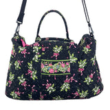 Vera Bradley Floral Quilted Shoulder Strap & Handles Weekender Satchel Bag Sz L