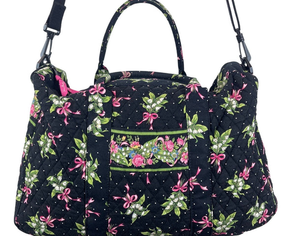 Vera Bradley Floral Quilted Shoulder Strap & Handles Weekender Satchel Bag Sz L