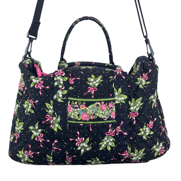 Vera Bradley Floral Quilted Shoulder Strap & Handles Weekender Satchel Bag Sz L