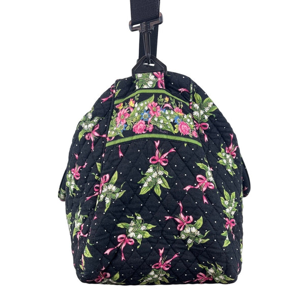 Vera Bradley Floral Quilted Shoulder Strap & Handles Weekender Satchel Bag Sz L
