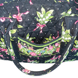 Vera Bradley Floral Quilted Shoulder Strap & Handles Weekender Satchel Bag Sz L