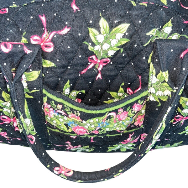 Vera Bradley Floral Quilted Shoulder Strap & Handles Weekender Satchel Bag Sz L