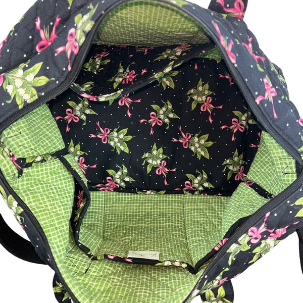 Vera Bradley Floral Quilted Shoulder Strap & Handles Weekender Satchel Bag Sz L