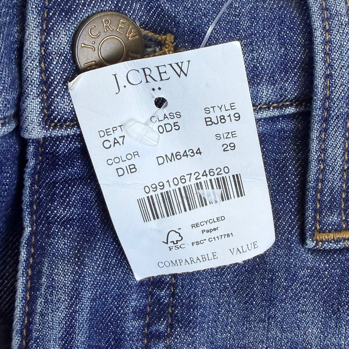 J.Crew Women’s Blue Denim High-Rise Skinny Jeans Stretch Fabric Size 29 - New