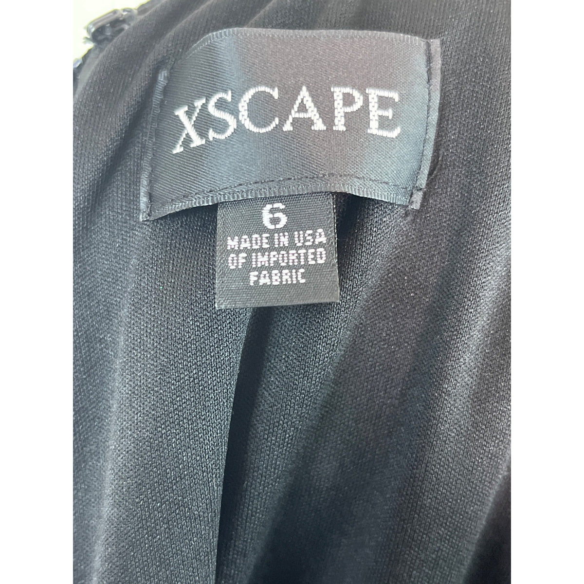 Xscape Black Lace Sleeveless Floral Cocktail Dress With Deep V-Neck Size 6