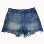 We The Free Women's Cut Off Distressed Blue Jeans Button Fly Denim Shorts Sz 29