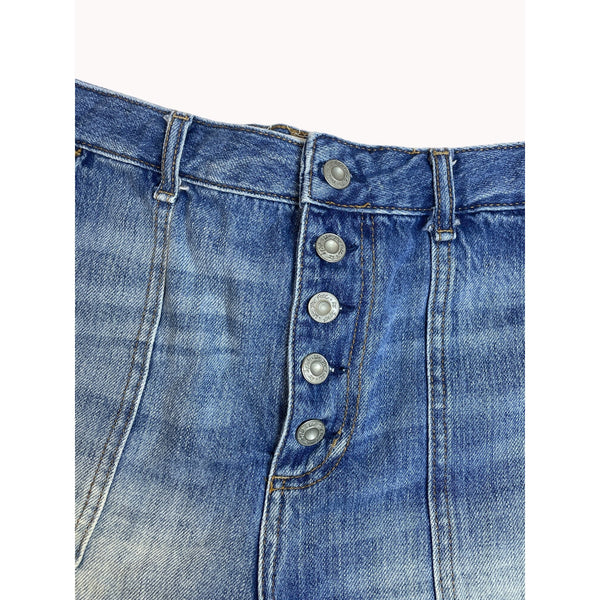 We The Free Women's Cut Off Distressed Blue Jeans Button Fly Denim Shorts Sz 29