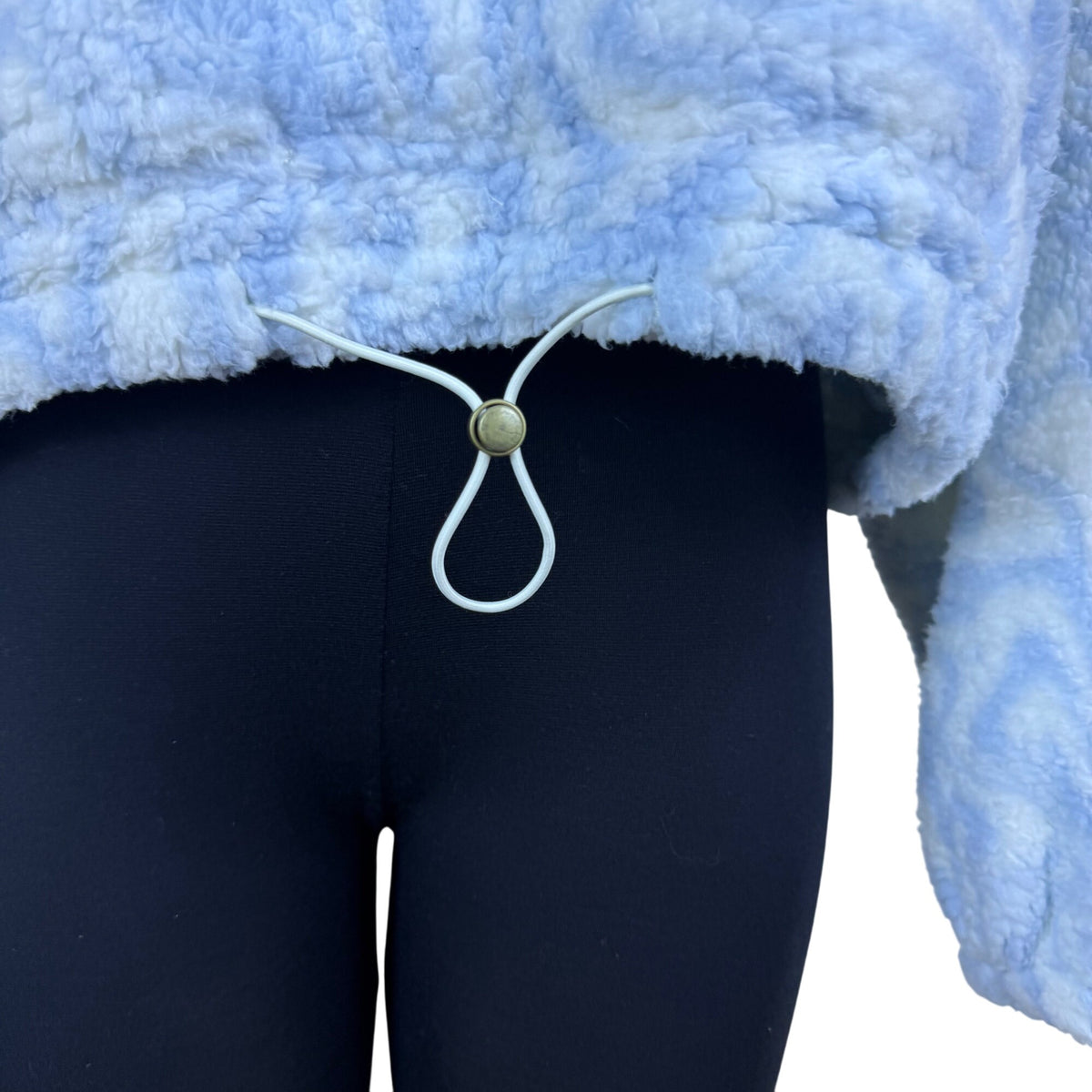 Arizona Women's Blue Quarter-Zip Sherpa Pullover Sweater Size XL Warm - New