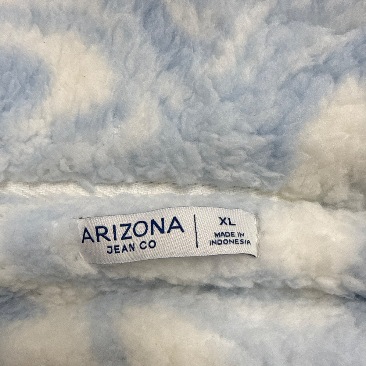 Arizona Women's Blue Quarter-Zip Sherpa Pullover Sweater Size XL Warm - New