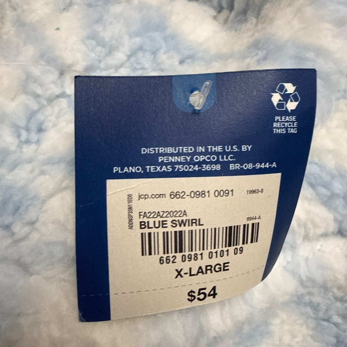 Arizona Women's Blue Quarter-Zip Sherpa Pullover Sweater Size XL Warm - New