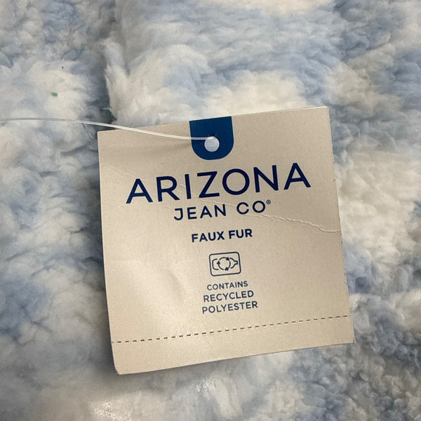 Arizona Women's Blue Quarter-Zip Sherpa Pullover Sweater Size XL Warm - New