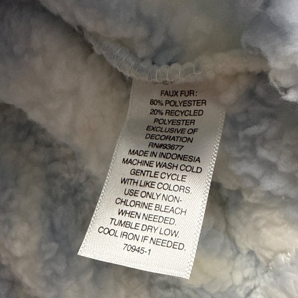 Arizona Women's Blue Quarter-Zip Sherpa Pullover Sweater Size XL Warm - New