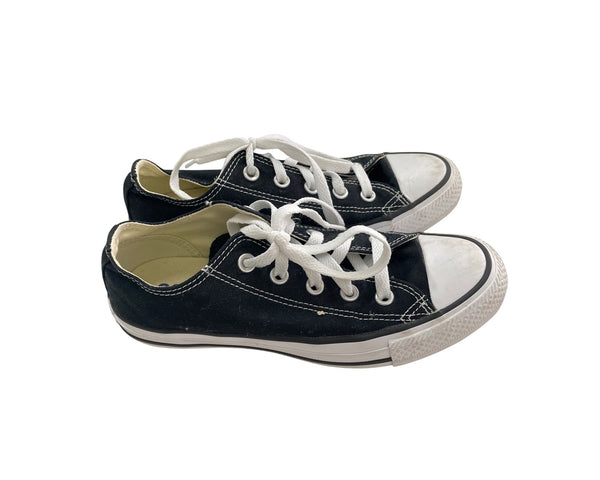 Converse Unisex Black Canvas Sneakers Lace-Up Low Top Size 4 Mens/6 Womens