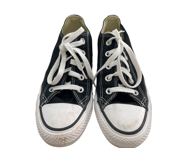 Converse Unisex Black Canvas Sneakers Lace-Up Low Top Size 4 Mens/6 Womens