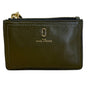 Marc Jacobs Olive Green Leather With Gold Hardware & ID Window Card Case Wallet