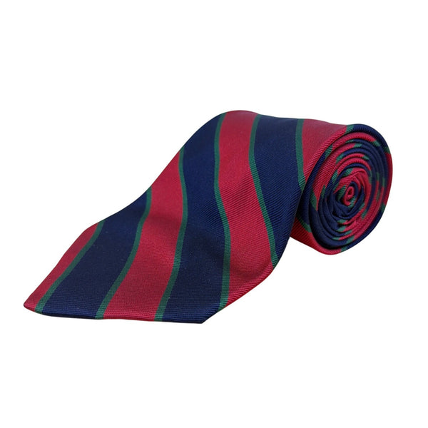 Vintage Brooks Brothers Red & Navy Striped Silk Tie Classy Business Necktie