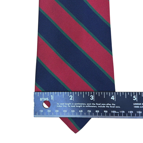 Vintage Brooks Brothers Red & Navy Striped Silk Tie Classy Business Necktie
