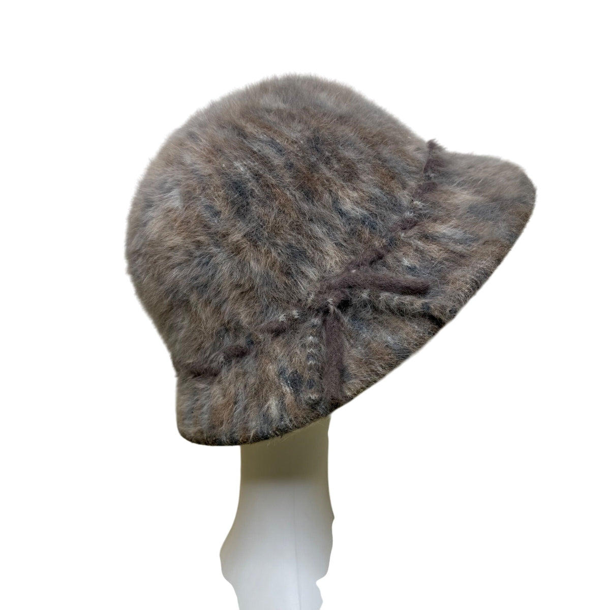 Kangol Womens Brown Faux Fur Bucket Hat England Cascade FC2024 Warm Soft Vintage