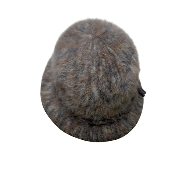 Kangol Womens Brown Faux Fur Bucket Hat England Cascade FC2024 Warm Soft Vintage