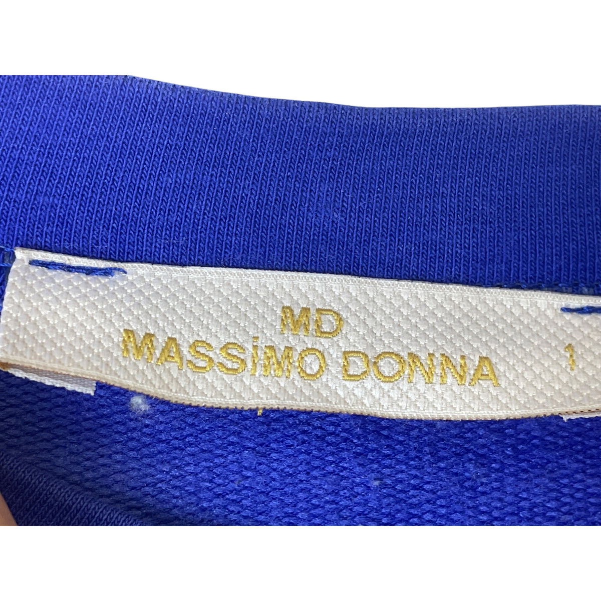 Massimo Donna Womens Blue Cotton Tunic Dress With Striped Hem And Buttoned Detail Size 1