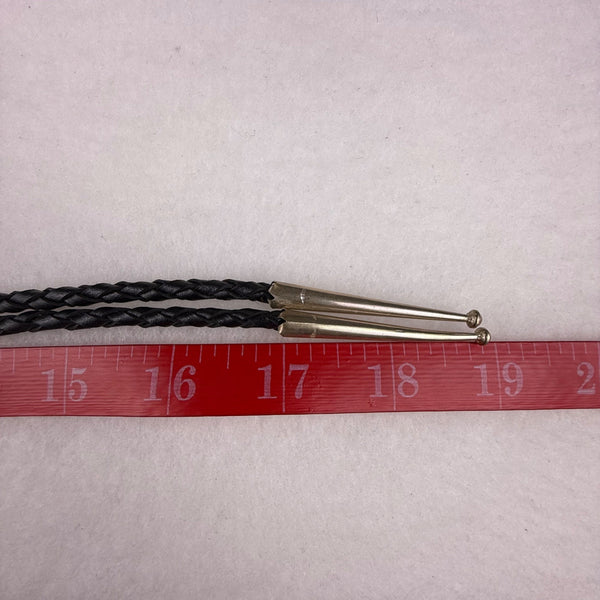 Zuni Multicolor Inlay Silver Tone Bolo Tie Turquoise Coral Handmade Necklace