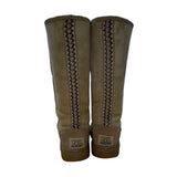 Vintage Ugg Unisex Sand Sheepskin Beige Fur Lining Tall Winter Boots Size 9W 8M