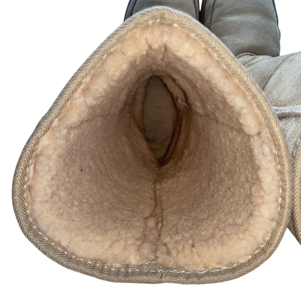 Vintage Ugg Unisex Sand Sheepskin Beige Fur Lining Tall Winter Boots Size 9W 8M