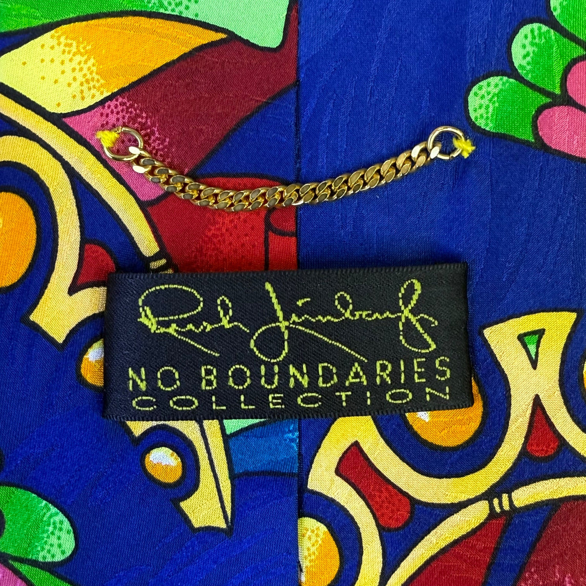 Ruch Limbaugh No Boundaries Collection r Multicolor Silk Tie Vibrant Pattern