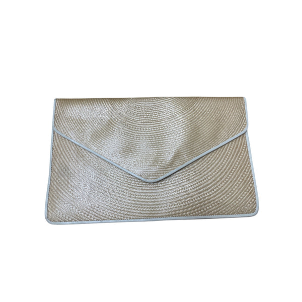 Straw Womens Gold Textured Envelope Clutch With Snap Closure