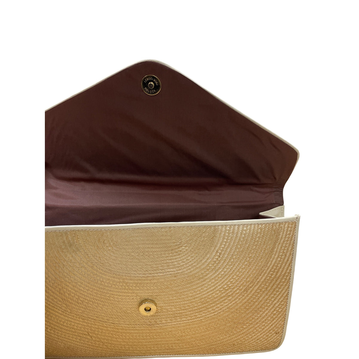 Straw Womens Gold Textured Envelope Clutch With Snap Closure