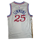 Vintage Nike NBA Men's Beige Dri Fit Philadelphia Simmons 25 Jersey Sz M