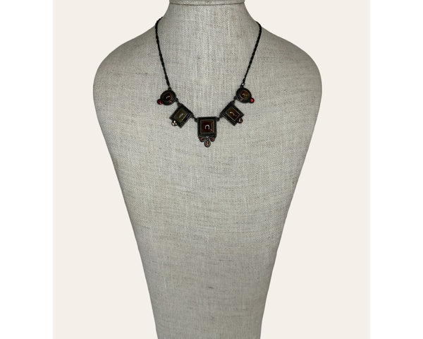 Vintage Demi Parure Copper Brass Necklace - 18in
