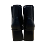 Dockers Women’s Black Leather Square Toe Block Heel Pull-On Ankle Boots Sz 8.5M