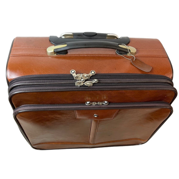 Unbranded Women's Brown Leather Travel Luggage Sz M